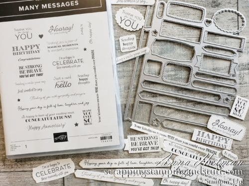 Make hundreds of sentiment tags for your card making projects in minutes with the Stampin Up Many Messages bundle.