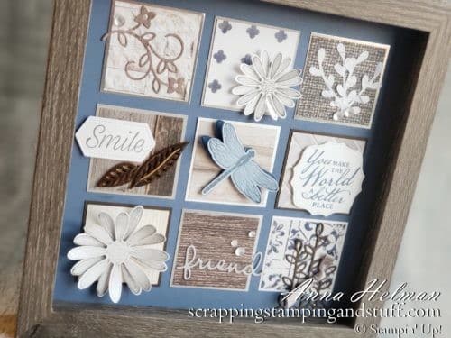 For Day 4 of 12 Days of DIY Gift Ideas, we are making this beautiful shadow box sampler with just paper, ink, and a few tools!