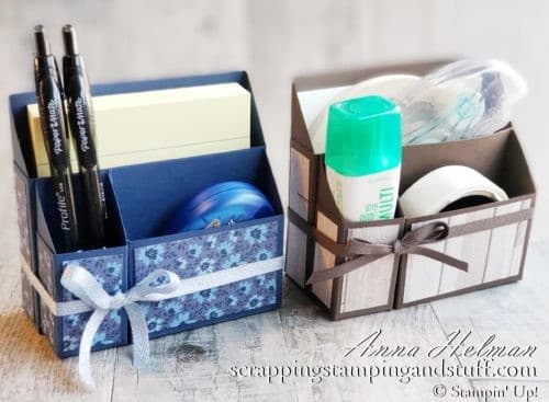 This cute desk caddy makes a wonderful gift for co-workers and crafters to keep their office and craft supplies organized!
