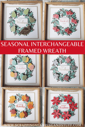Seasonal Interchangeable Wreath Frame Using Stampin Up Arrange A Wreath Bundle - DIY Farmhouse Decor