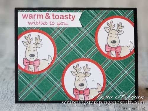 Three adorable card ideas made with the Stampin Up Warm & Toasty stamp set, featuring cute polar bears, reindeer, mice, and bunnies!