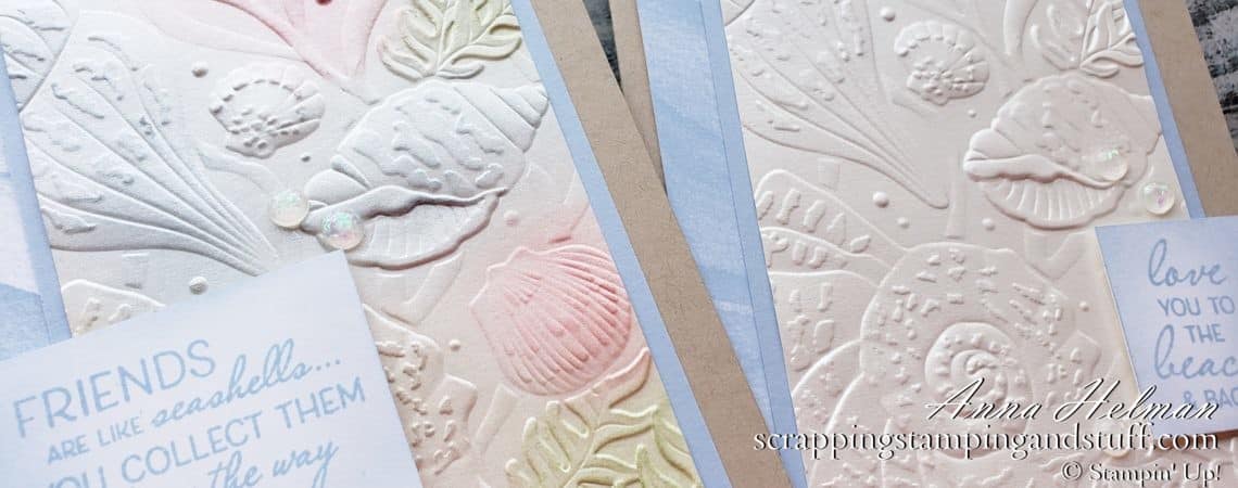 The Stampin Up Sand & Sea product suite makes gorgeous beach, ocean, seashell, and coastal projects!