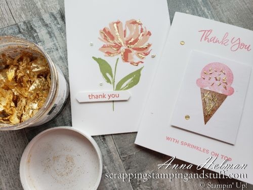 Stampin Up Gilded Leafing allows you to add gorgeous gold accents to all your projects. Learn all about it here!