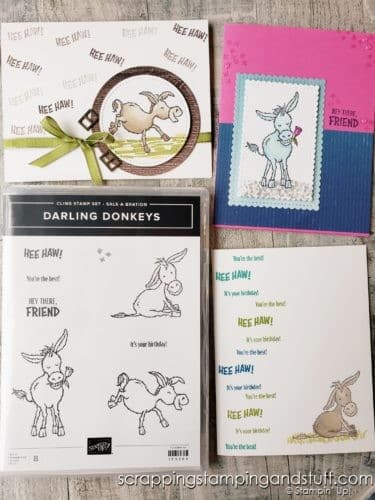 Get entered to win the Stampin Up Darling Donkey or get it free right now with your product order during Sale-a-bration!