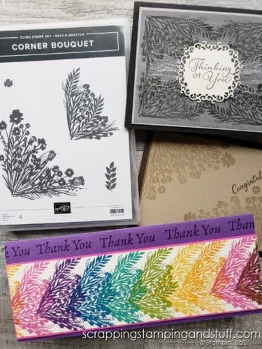 Get entered to win the Stampin Up Corner Bouquet or get it free right now with your product order during Sale-a-bration!