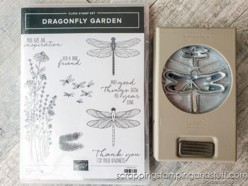 Make stunning nature cards with the beautiful Stampin Up Dragonfly Garden stamp set and punch. See nine sample cards here!