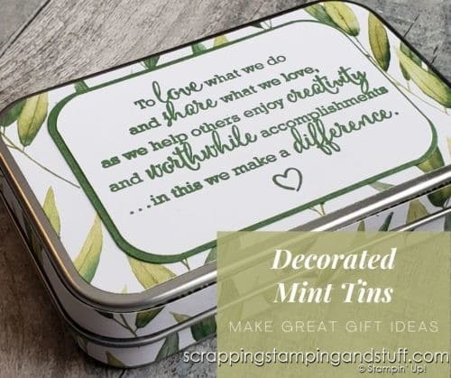 These decorated mint tins make adorable and inexpensive gift ideas!