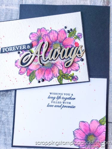 A gorgeous watercolor wedding card idea using the Stampin Up Forever & Always bundle in the 2021 January-June Mini