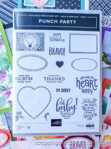 Make lots of beautiful cards quickly with this simple card recipe and the Stampin Up Punch Party stamp set! 