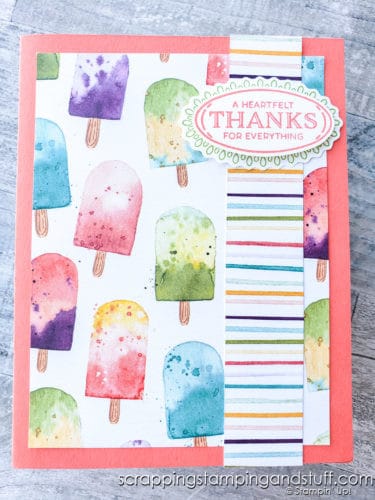 Make lots of beautiful cards quickly with this simple card recipe and the Stampin Up Punch Party stamp set!