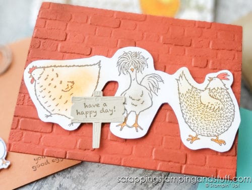 Make amazing chicken cards with the Stampin Up Hey Chick chicken stamp set and dies!