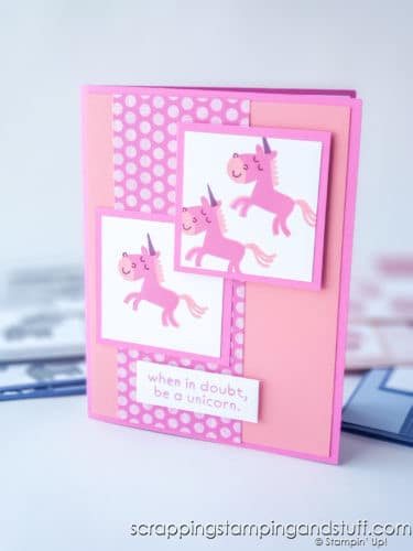 This fun card design is great for making pretty cards with any of the stamps and paper in your collection!