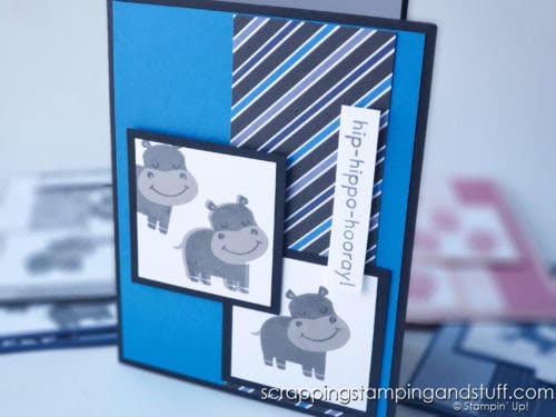 This fun card design is great for making pretty cards with any of the stamps and paper in your collection!