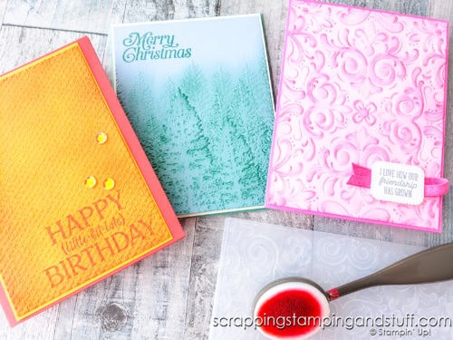 Have you ever combined blending brushes and embossing on your card projects? This technique is simple to use, and makes for stunning projects.