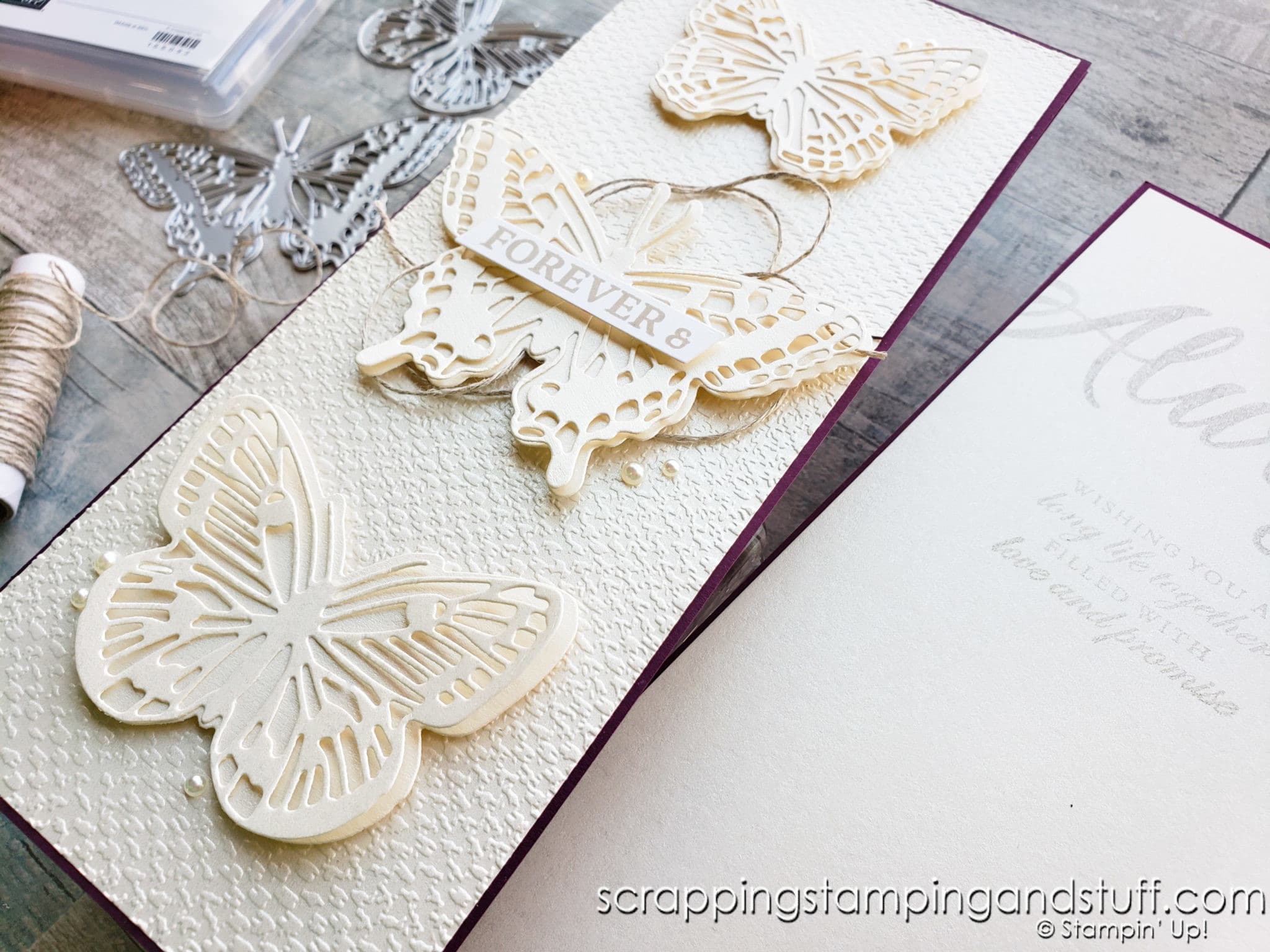 How To Emboss A Slimline Card & Beautiful Butterfly Wedding Card