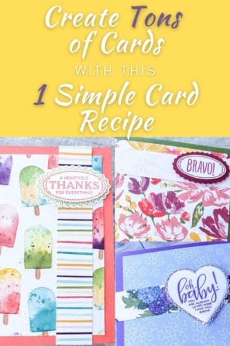 Make lots of beautiful cards quickly with this simple card recipe and the Stampin Up Punch Party stamp set!