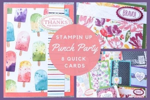 Make lots of beautiful cards quickly with this simple card recipe and the Stampin Up Punch Party stamp set!