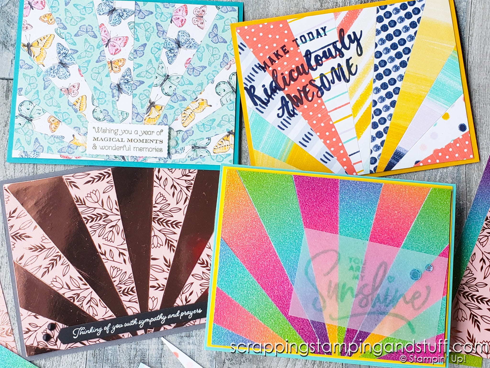 Starburst Card Design & A Gorgeous Glimmering Rainbow Card