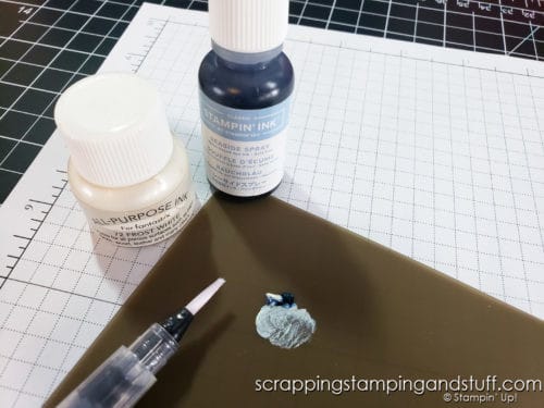 Try out these 7 ways to use Shimmer Paint by Stampin Up on your card making projects.