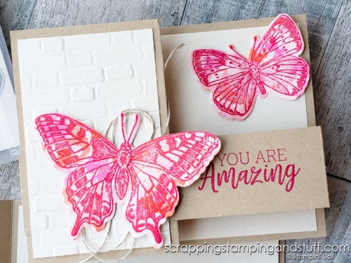 This shimmering double Z fun fold butterfly card is the perfect card to send to your loved ones! And it's fun to make!