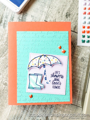 Learn to make this sweet uplifting card with Stampin Up's Under My Umbrella retiring stamp set and Umbrella Builder Punch.