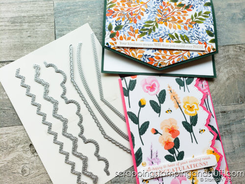 Click to see 6 creative ways to use borders dies for card making and other paper projects, featuring the Stampin Up Basic Borders dies!