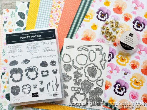 Click here to see the Stampin Up Pansy Patch bundle, and see exactly how to use the stamps and dies. You're going to love this set!