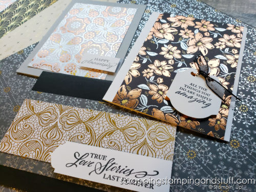 Make these 6 elegant cards in minutes using the Stampin Up Elegantly Said stamp set!