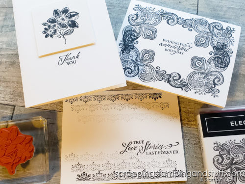 Make these 6 elegant cards in minutes using the Stampin Up Elegantly Said stamp set!