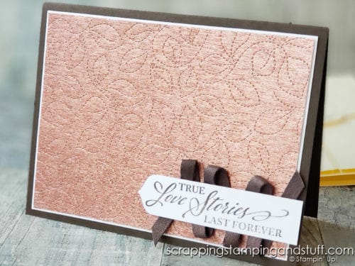 Make beautiful backgrounds with your cards all day long using the Stampin Up Stitched Greenery background die.