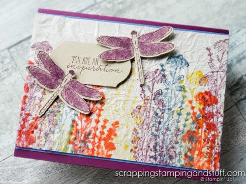  The tissue stamping technique makes for gorgeous cards. See this tutorial featuring Stampin Up Sweet As A Peach!