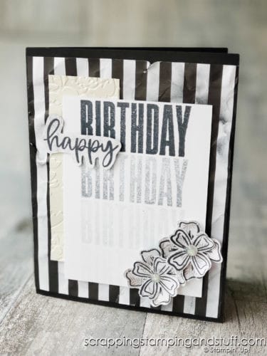 Make cards with big & bold greetings using the Stampin Up Biggest Wish stamp set. Card tutorial available!