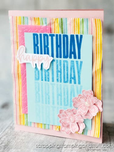 Make cards with big & bold greetings using the Stampin Up Biggest Wish stamp set. Card tutorial available!