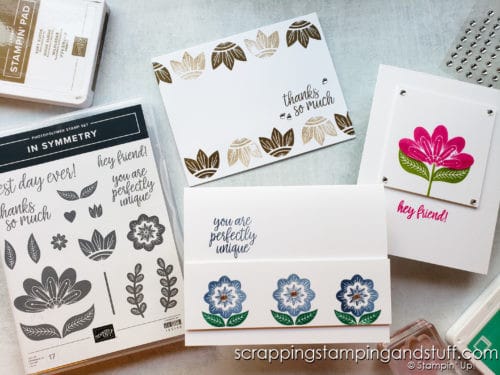  Learn how to make these 3 simple stamping card ideas in minutes using the Stampin Up In Symmetry stamp set! 