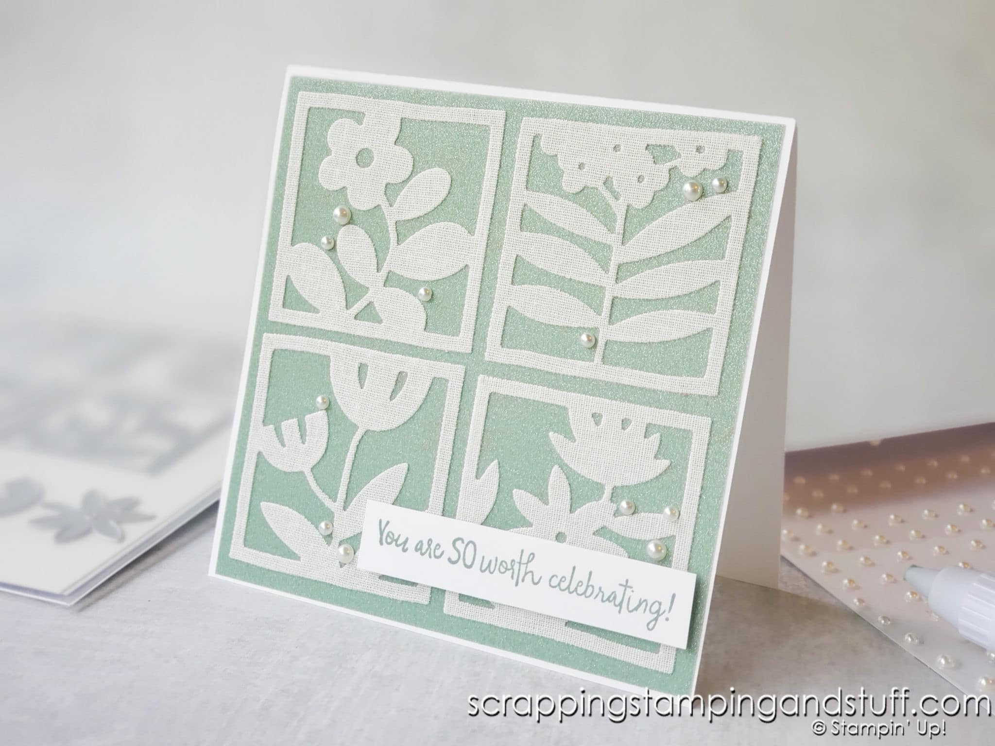 Stampin Up Floral Squares + Specialty Paper = Gorgeous Card