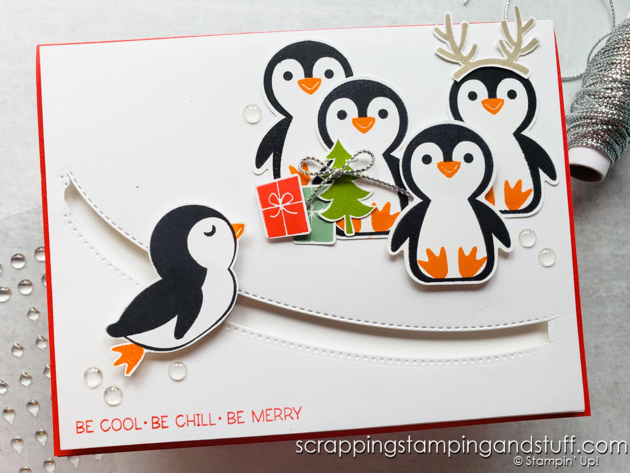 Stampin Up Penguin Place - Interactive Penny Slider Card