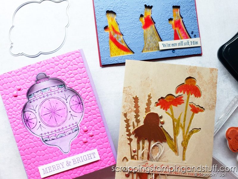 Learn how to make stunning stained glass cards with this unique cardmaking technique!