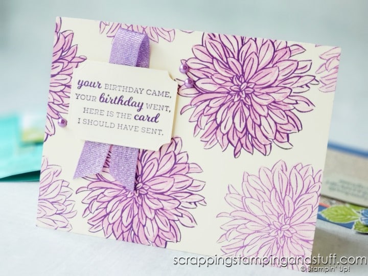 See three ways to create beautiful dahlia cards using the Stampin Up Delicate Dahlias stamp set! Plus details on Sale-a-braiton and Holiday Catalog ordering!