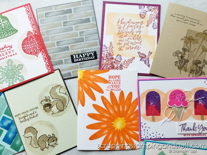 Stampin Up Watercolor Shapes For Simple One Layer Cards