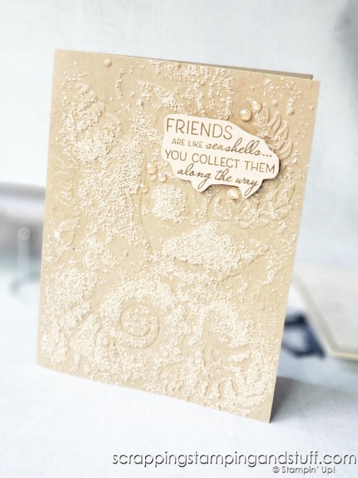 Try heat embossing over dry embossing on your card projects for beautiful textured effects!