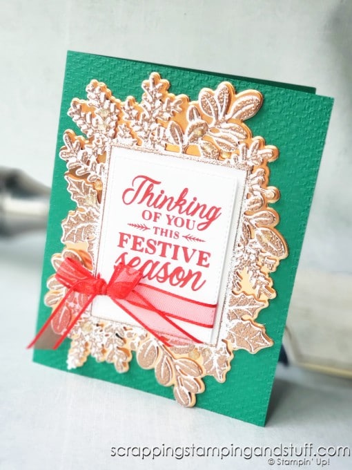 Try heat embossing over dry embossing on your card projects for beautiful textured effects!