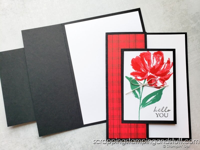 Click here for details on this simple card for replicating using the Stampin Up Art Gallery stamp set!