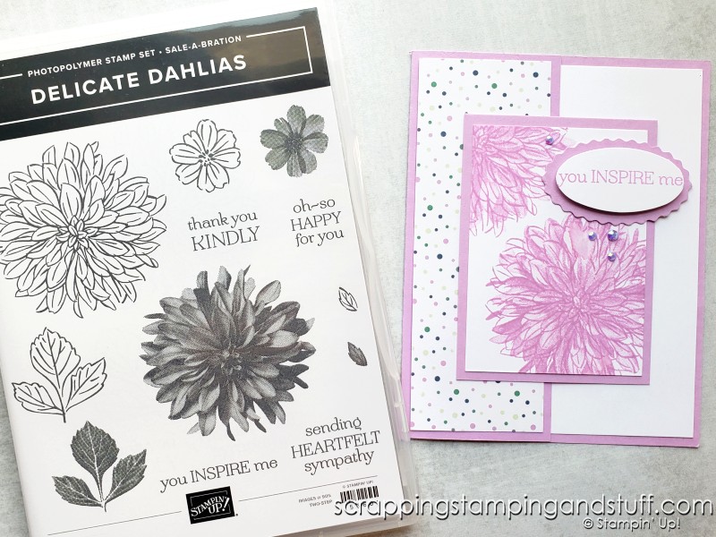 Click here for details on this simple card for replicating using the Stampin Up Art Gallery stamp set!