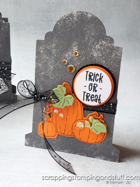 Stampin Up Gravestone Boxes are the best for easy Halloween treats and decorations - click here to see 5 ways to use them!