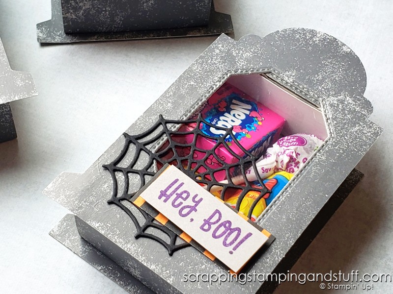 Stampin Up Gravestone Boxes are the best for easy Halloween treats and decorations - click here to see 5 ways to use them!