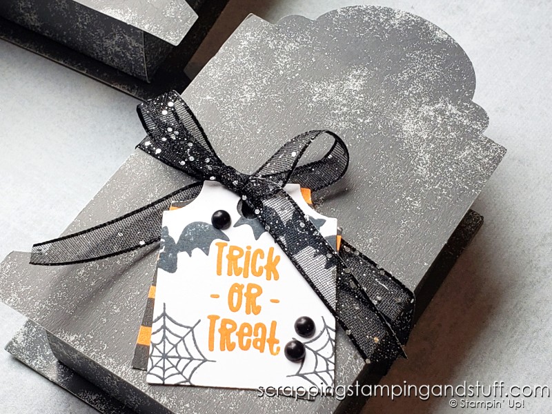 Stampin Up Gravestone Boxes are the best for easy Halloween treats and decorations - click here to see 5 ways to use them!