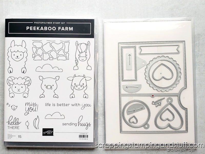 Click here to make this spinning farm animal birthday card using the Stampin Up Peekaboo Farm stamps and Give It A Whirl dies!