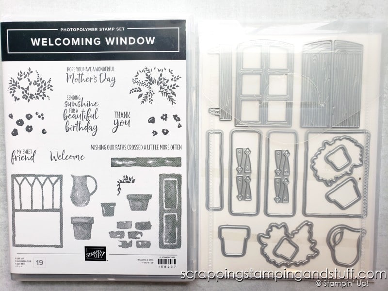 Click here to make this gorgeous farmhouse window Christmas card using the Stampin Up Sparkle of the Season and Welcoming Window bundles.
