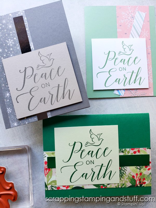 Stampin Up Thinking Thanks & Peace And A 1 Minute Christmas Card