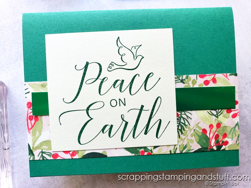 Take a look at these one minute Christmas cards using the Stampin Up Thinking Thanks & Peace stamp set!